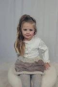 Two You Label - Two In One Teddy Skirt Teddy Beach And Taupe Velvet Rib