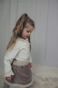 Two You Label - Two In One Teddy Skirt Teddy Beach And Taupe Velvet Rib