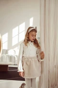 Two You Label - Two In One Teddy Skirt Teddy Beach And Taupe Velvet Rib