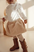 Two You Label - Two In One Teddy Skirt Teddy Beach And Taupe Velvet Rib