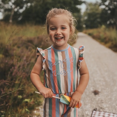 Your Wishes Multi Stripes Ruffle Playsuit