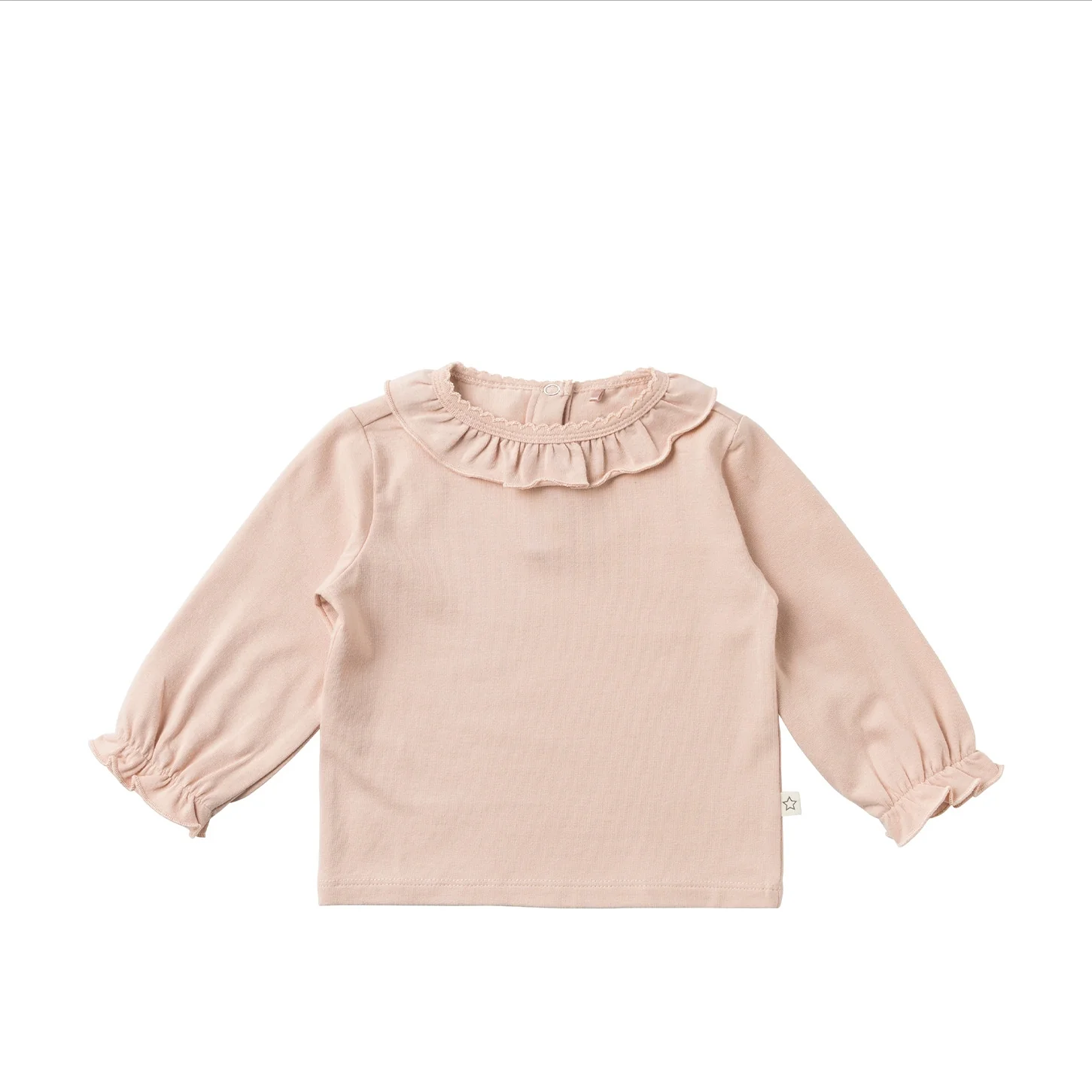 Your Wishes Solid Ruffle Longsleeve Rugby Tan Roze 