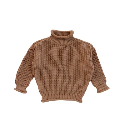 Your Wishes Knit Oversized Turtleneck Sweater Indian Tan