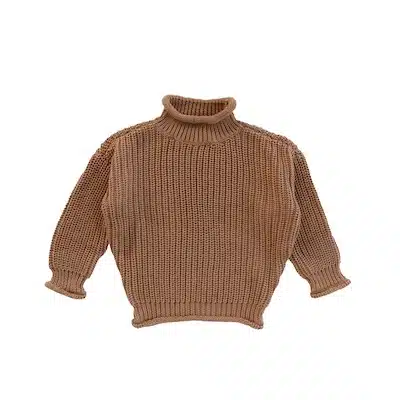 Your Wishes Knit Oversized Turtleneck Sweater Indian Tan