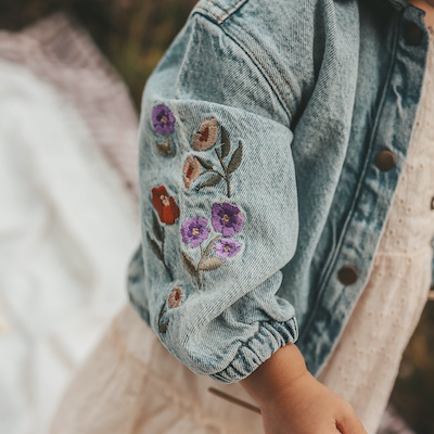 Your Wishes Stretch Denim | Denim Jacket Sky Blue