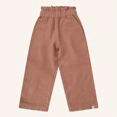 Navy Natural Wide leg cork mousseline