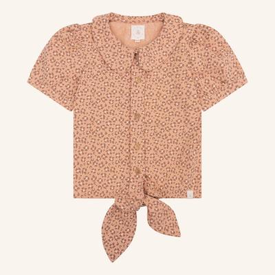 Navy Natural Faye Blouse – Leopard Flower Pink Sand