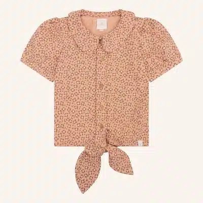 Navy Natural Faye Blouse – Leopard Flower Pink Sand