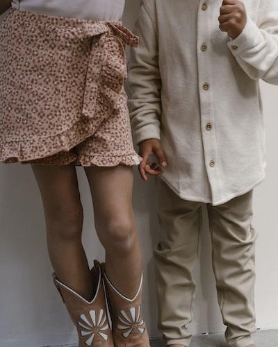 Navy Natural Faye skirt leopard flower pink sand