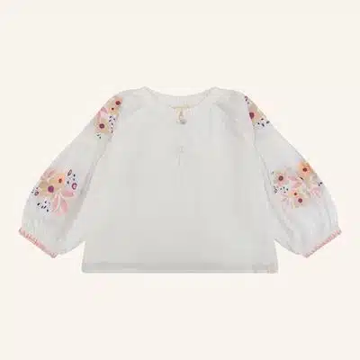 Navy Natural Guusje blouse pink flower