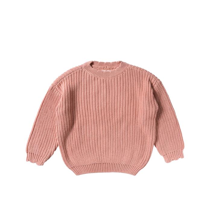Your Wishes Knit | Chunky Scallop Sweater - Rose Dawn