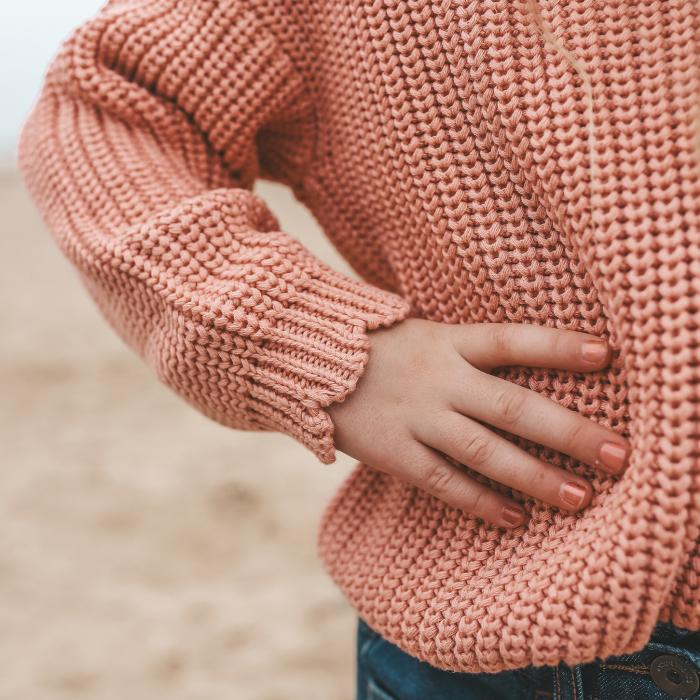 Your Wishes Knit | Chunky Scallop Sweater - Rose Dawn - Afbeelding 2
